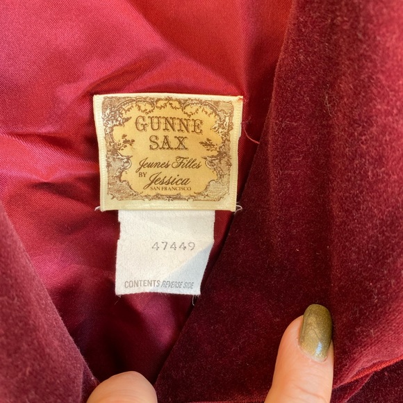 Girls Vintage Velvet Gunne Sax Coat Dress - Picture 4 of 6